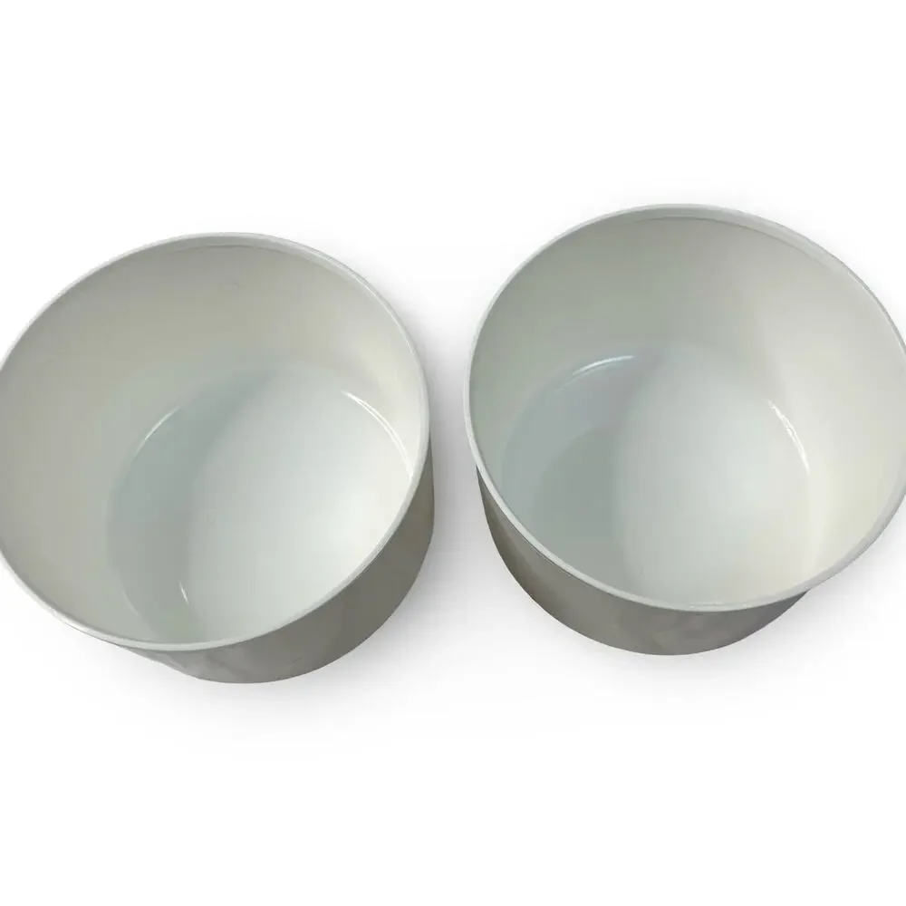 Tupperware One Touch Canister Set of 2 White 2708A Purple Pink Lid 2421A VTG